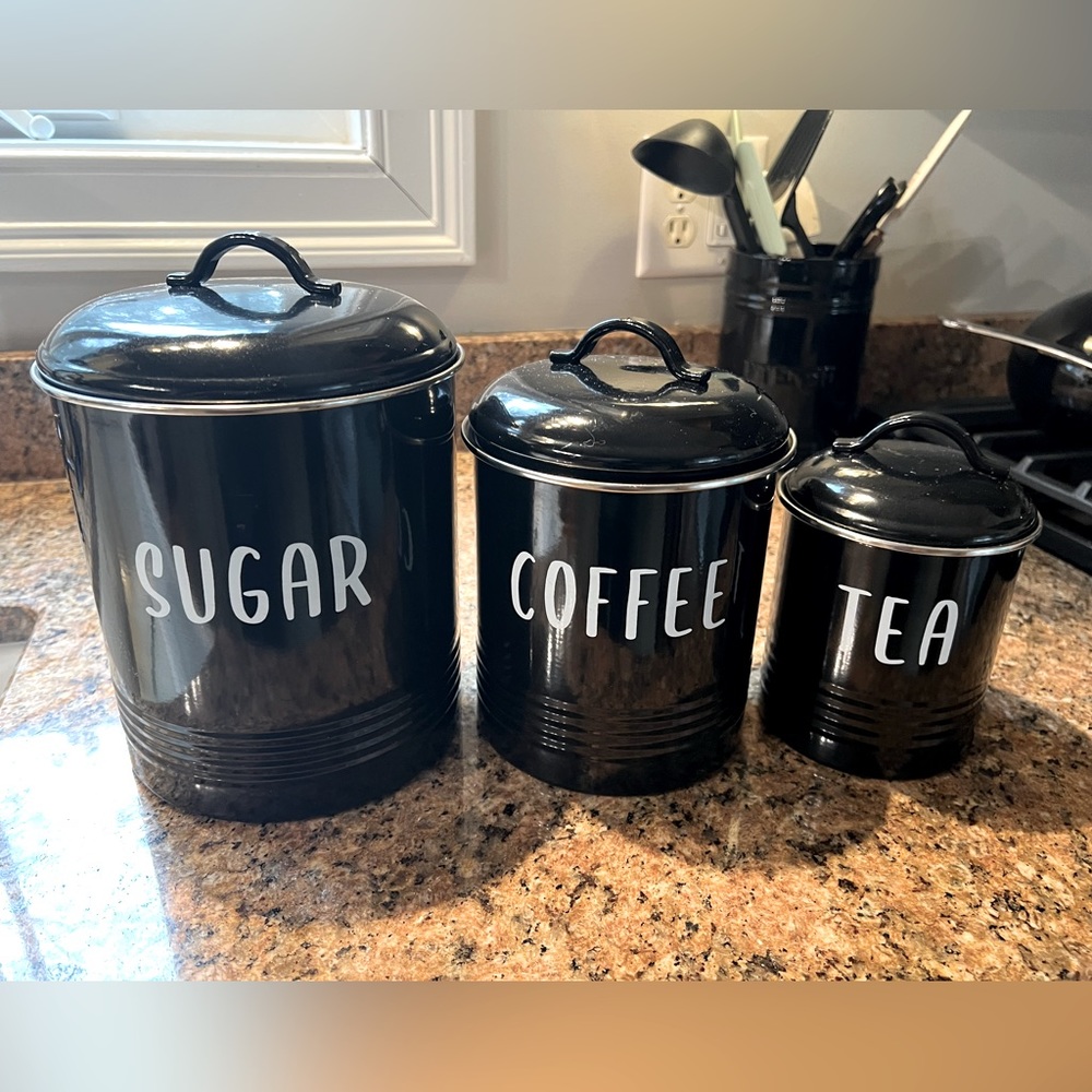 Barnyard Designs Black Canister set